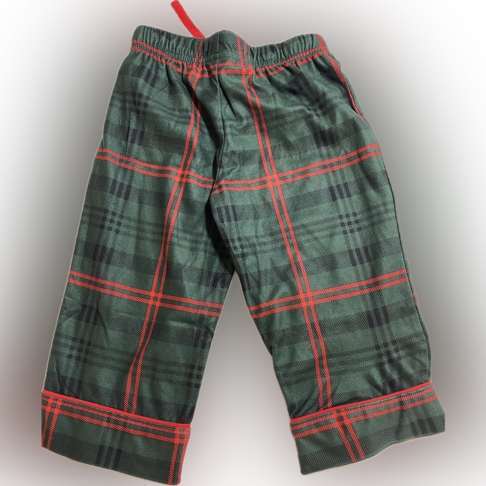 NWT Hearth and Hand Tartan Plaid 2-pc Pajama Set  Green & Red Size 18M - Picture 5 of 6